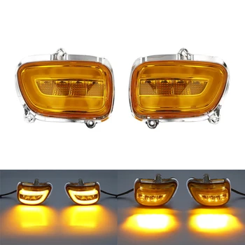

Pair Smoke/Clear/Orange Front LED Turn Signals For Honda F6B 13-17 Goldwing GL1800 2001-2017 Motorcycle