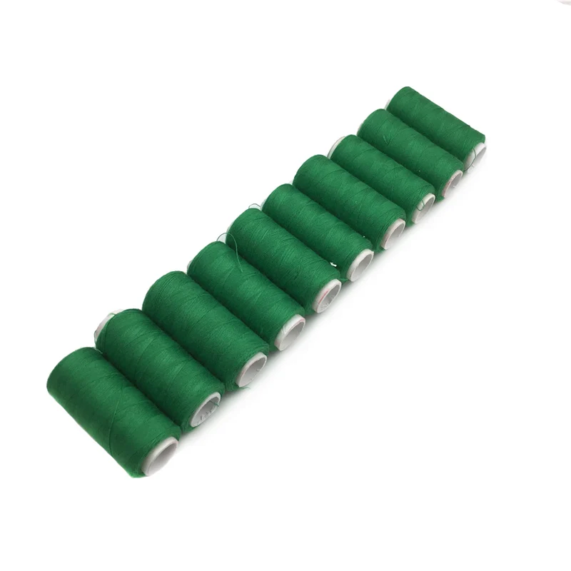 10pcs/set High quality 40S/2 Sewing Thread Machine embroidery thread 200 Yards/Spool home - Цвет: 10pcs Green