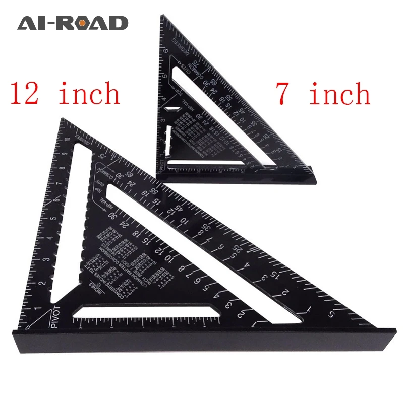 

Drafting Tools Triangular Measuring Ruler 7 Inch Metric/Metric Aluminum Alloy Speed Square Roofing Triangle Protractor