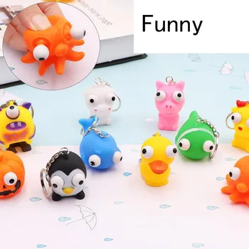 

New with keychain toys squeeze decompression eye opening funny toys
