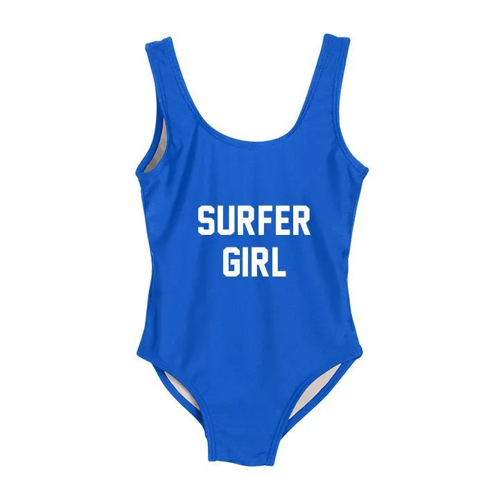 SURFER GIRL Swimming Customize Letter Swimsuit Bodysuit One Piece Sexy
