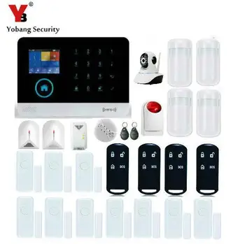 

Yobang Security-APP Control WiFi GSM SMS Alarmes IP Camera Monitor Home Alarm Security Red Flash Siren Gas Smoke Detector Sensor