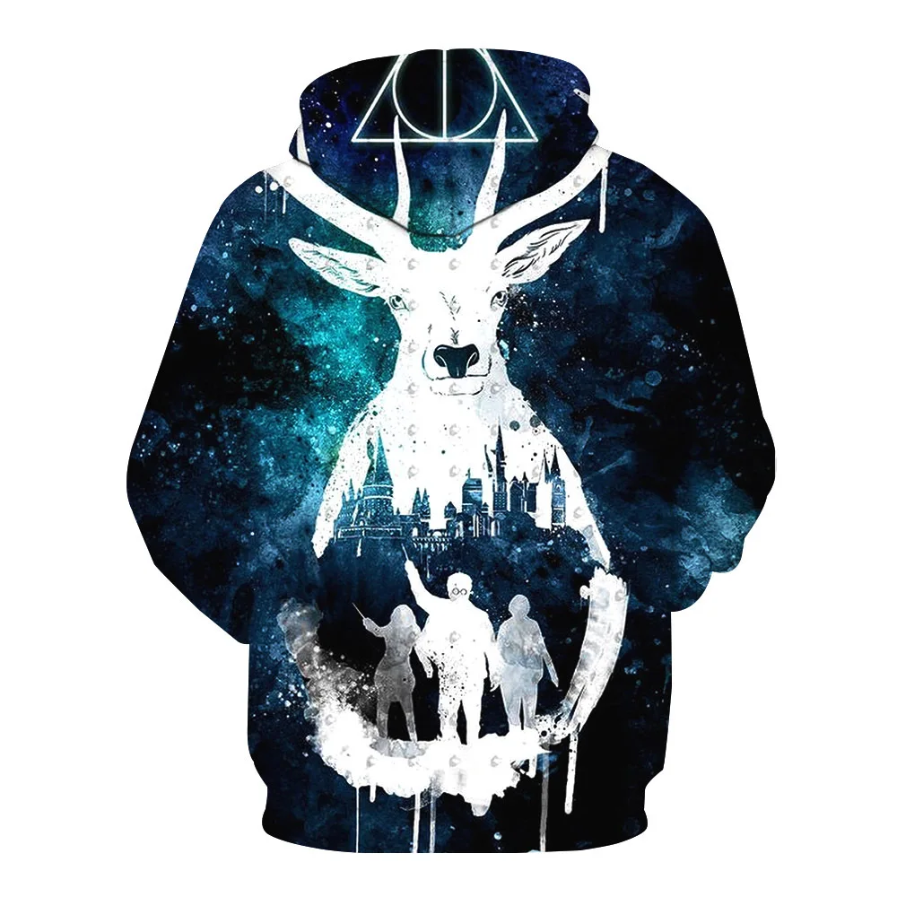 Wizardry 3D Printed Hoodie with Pocket Ravenclaw Gryffindor for Adult Unisex Sweatshirt Costume Hoodies Men Clothes Harri Potter