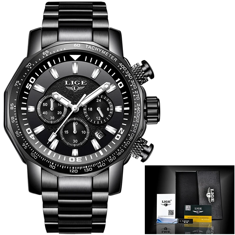 

LIGE Casual Business luxury men's watch Military Quartz Waterproof clockTop Fashion Brand Sport Wrist Watch Relogio Masculino