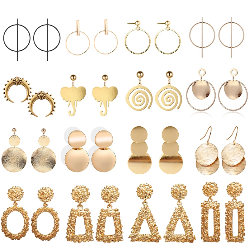 

MISANANRYNE Fashion Statement Earrings 2019 Big Geometric earrings For Women Hanging Dangle Earrings Drop Earing Modern Jewelry