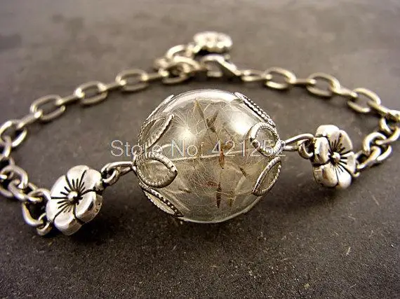 10pcs Lot Real Dandelion Bracelets L Orb Plant 10pcs Lot Real Dandelion Bracelets L Orb Plant Jewellery Bronze Silver