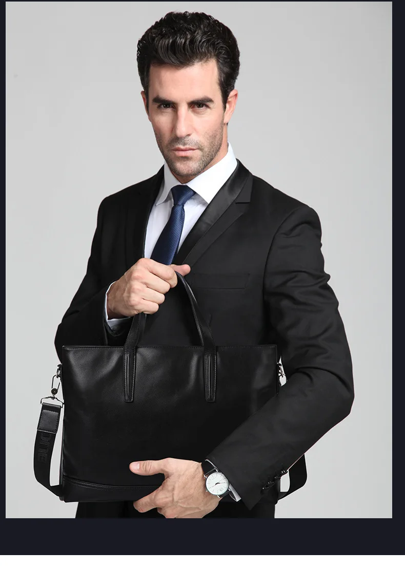 2018 повседневное для мужчин's Бизнес Портфели пояса из натуральной кожи сумки на плечо Crossbody курьерские Сумки дизайнерский бренд 14 "ноутбук