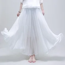 Белые юбки Женская Летняя мода эластичный пояс Империя однотонная Одежда Национальный дизайнер Saias Лен Макси Falda длинная юбка одежда