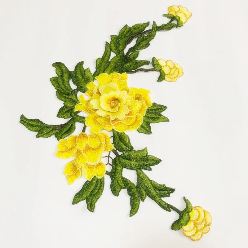 

1 PCS Rose Embroidered Sew Patches for Clothing DIY Stripes Clothes Patchwork Sticker Custom Flowers Applique