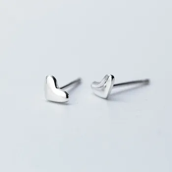 

Fashion Silver Color Heart Stud Earrings For Women Gift Jewelry Female pendientes brincos A075