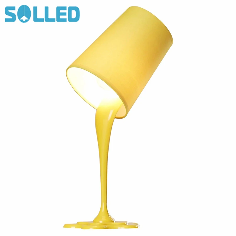 

SOLLED Spilling Paint Bucket Table Lamp Bedroom Desk Light Home Decoration Art Decor Light