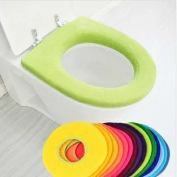

1 PC Candy Color Toilet Cover Seat Lid Pad Soft Warmer Bathroom Pedestal Pan Cushion Washable Toilet Seat Case