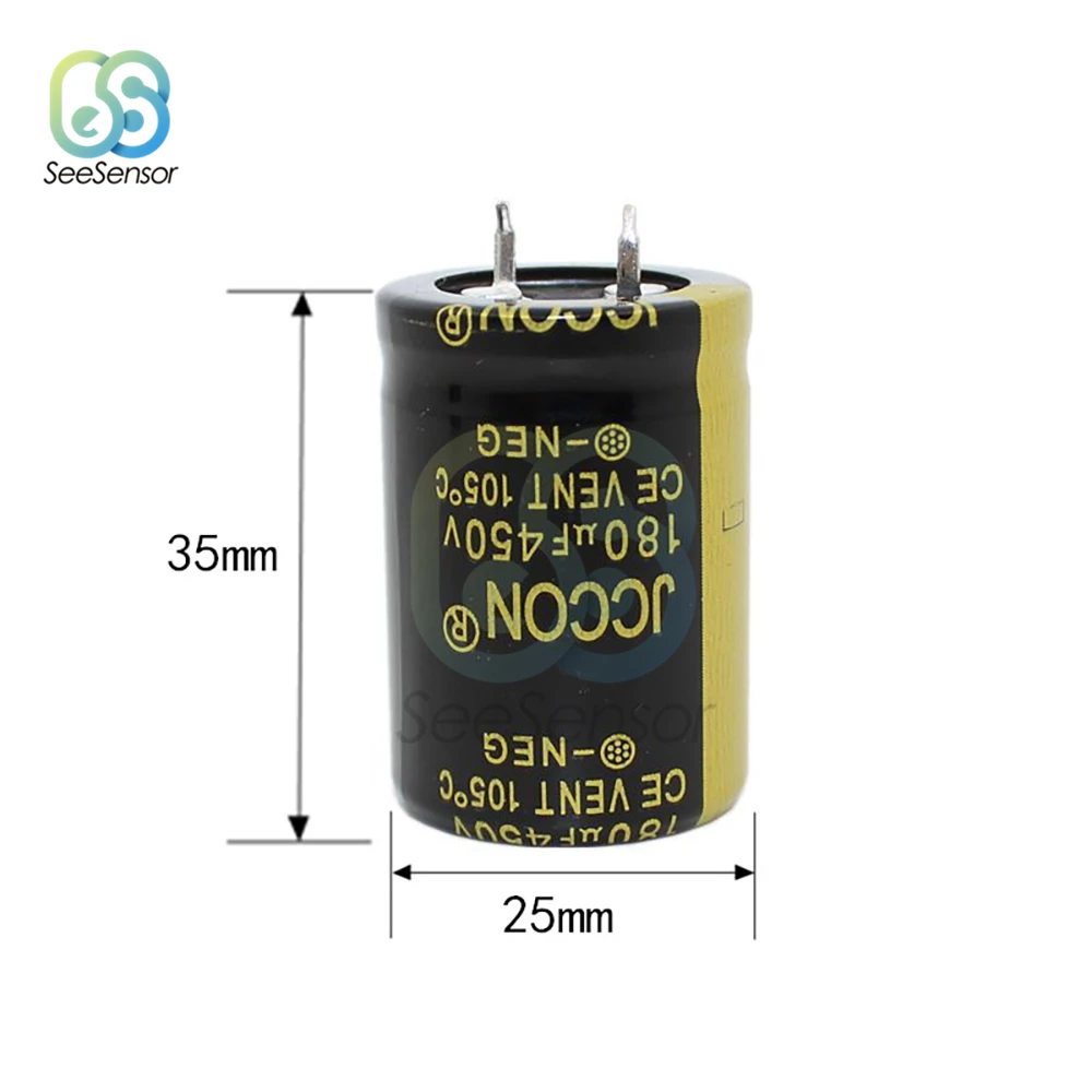 

450V 180uF Aluminum Electrolytic Capacitor High Frequency Low ESR 25X35mm