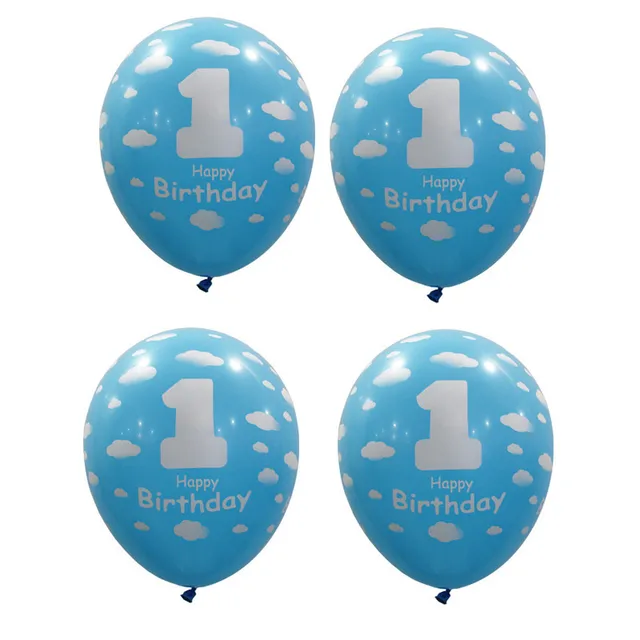 20pcs Baby 1st Birthday Ballons Girl Boy Printed 1 Birthday Party