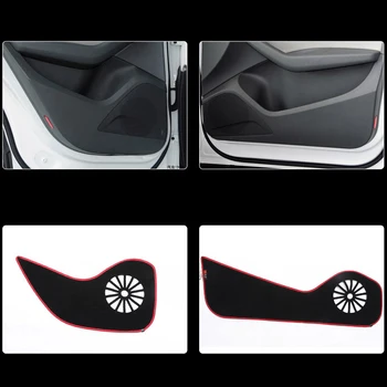 

4pcs Fabric Door Protection Mats Anti-kick Decorative Pads For Audi Q5