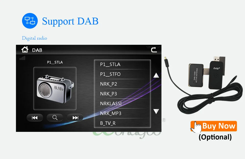 

DAB+ , digital radio antenna . only fit our shop wince system dvd. if you need android radio DAB, you can buy another type