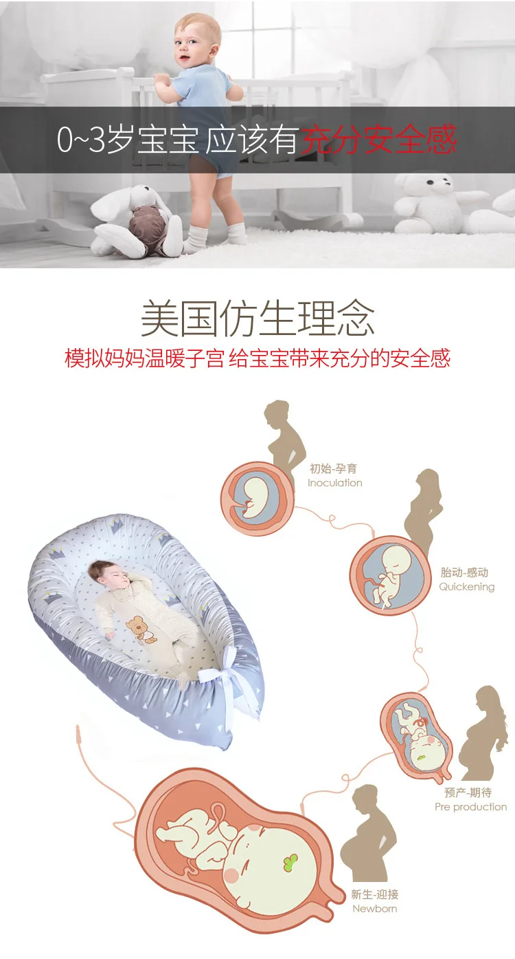 Детские кроватки гнездо хлопок американский ребенок матки Bionic кровать портативный съемный кровать кроватка для новорожденного