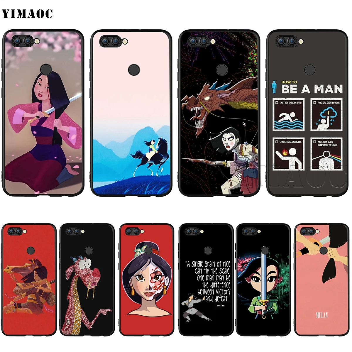 

YIMAOC Cartoon Mulan Silicone Case for Huawei Mate 10 P8 P9 P10 P20 Lite Pro P Y7 Y9 Smart Mini 2017 2018