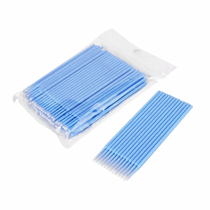 100 Pcs Disposable Eyelash Brushes Swab Individual Eyelashes Removing Tools Applicators Microbrushes Eyelash Extension Tools - Цвет: Темно-синий