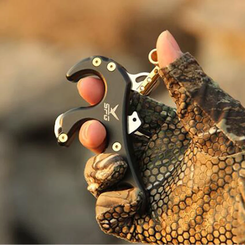 

Archery Release Aids 4 Finger Release Stainless Steel Grip Caliper Release Aids For Compound Bow Hunting