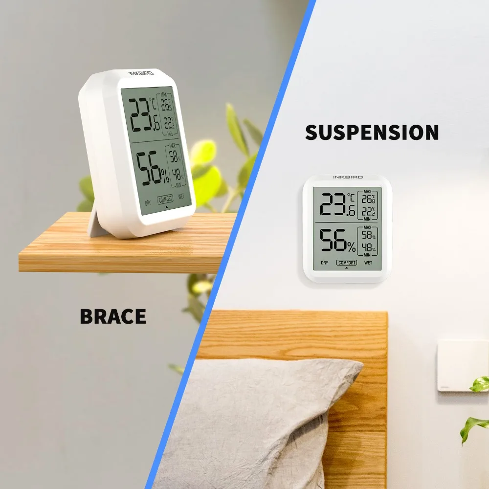 

Inkbird ITH-20 Digital Hygrometer Indoor Outdoor Thermometer Humidity Monitor with Temperature Gauge Humidity Meter For Room