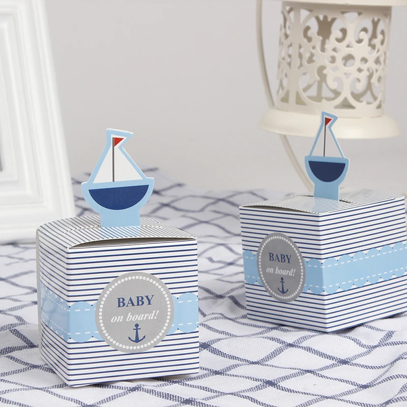 

12pcs/lot Paper Candy Box Sailboat Cookies Gifts Wrapping Boxes for Wedding Birthday Party Decoration Party Favors Accessories