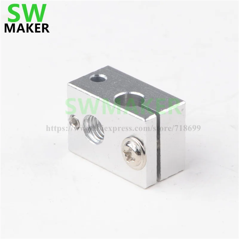 cheap SWMAKER 2017 new type 3D printer parts all metal heating aluminum block, heated block for V6 extrusion machine