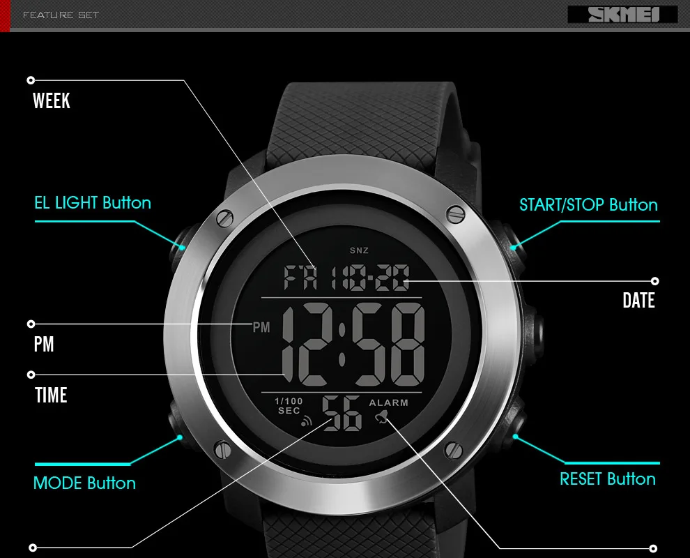 Часы для мужчин спортивные уличные часы SKMEI цифровой секундомер двойной обратный отсчет будильник Водонепроницаемый Электронный Relogio Masculino