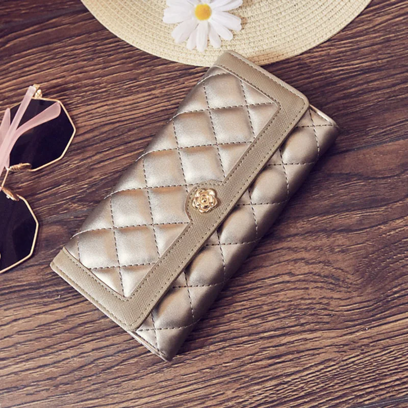 

SIDAITE 2018 fashion brand designer women's wallets and purses long purse for girls female plaid clutch lady credit card holder