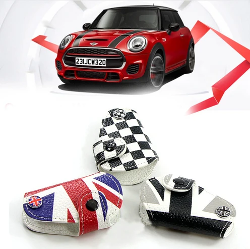 

Mini Cooper Clubman Countryman R56 R57 R58 R60 R61 union jack Accessories Car Genuine Leather Key Bag Case Cover