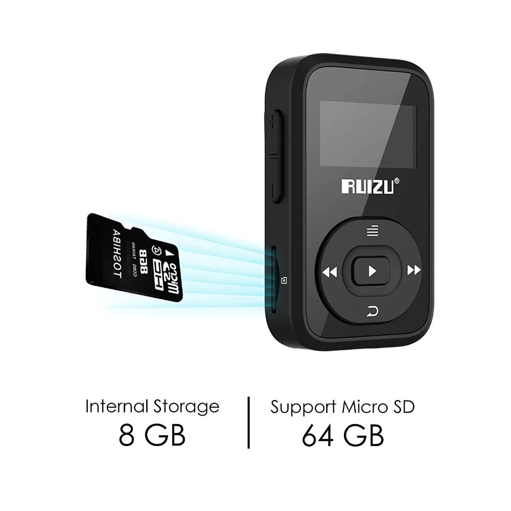 RUIZU X26 Спорт MP3 плеер 8 Гб памяти музыка Динамик s MP3 FM USB Портативный MP3 Running bluetooth-динамик с чтения электронных книг