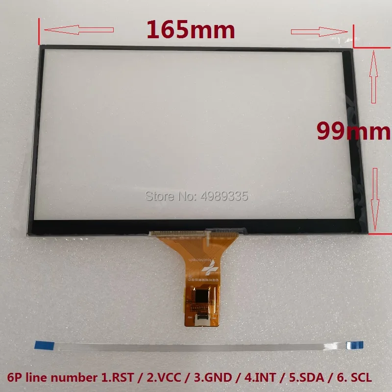 

7-inch capacitive touch screen 165X99mm IIC6P interface for Android Raspberry Pi system