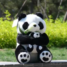 Мягкие плюшевые 35 см в сидячей позе бамбуковые панды обнимаются Детские панды милые плюшевые игрушки панда подарок, мягкая кукла w2357