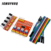 10PCS Four-way rastreamento infravermelho/4 estrada módulo de rastreamento/módulos de linha de transmissão/obstáculo evasão/ carro/sensores do robô