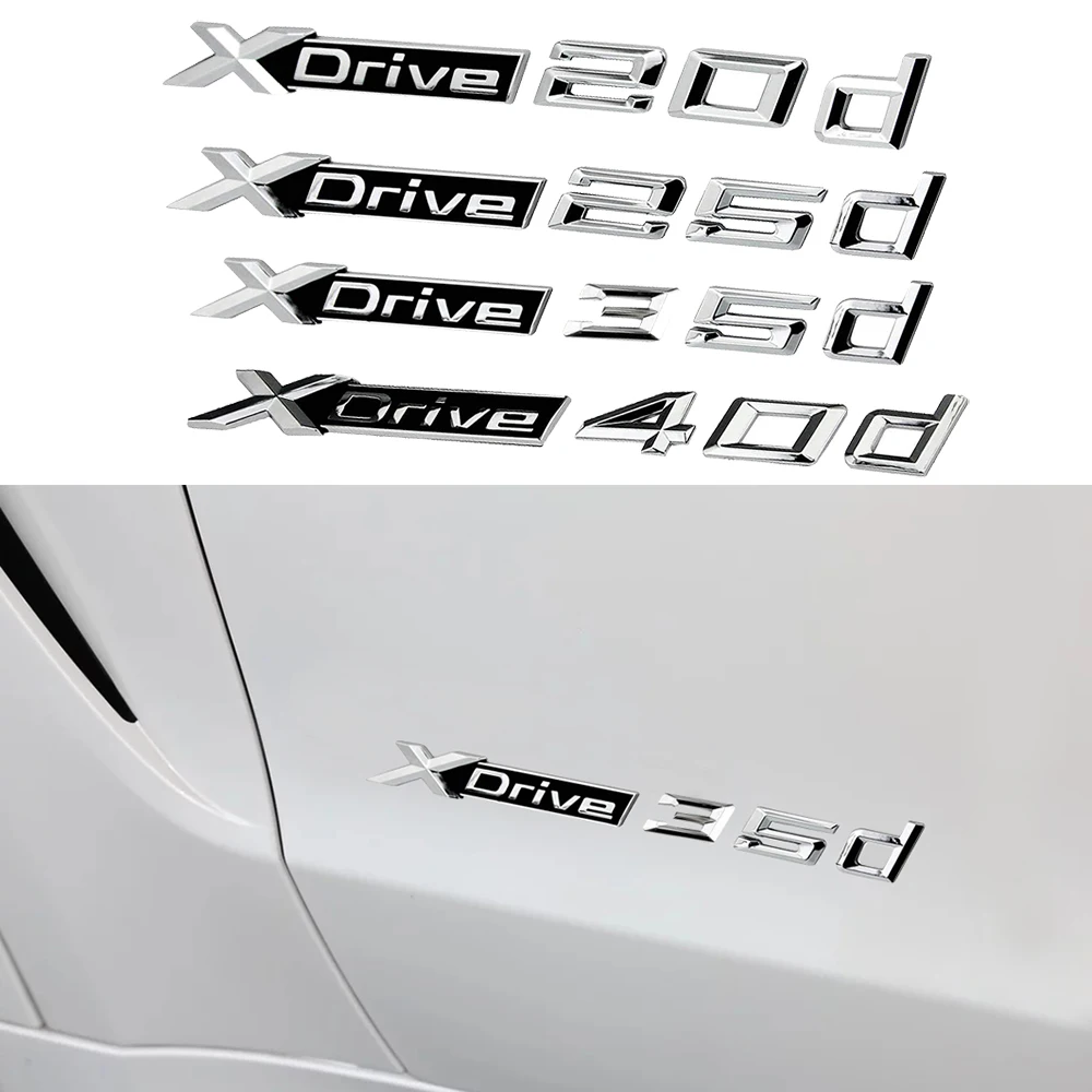

1-5 pcs Xdrive 20d 25d 35d 40d 50d Letters Logo Emblem Car Side Tail Sticker For BMW X4X X5 X6 E60 E90 F10 F30 E46 M3 Car Tuning