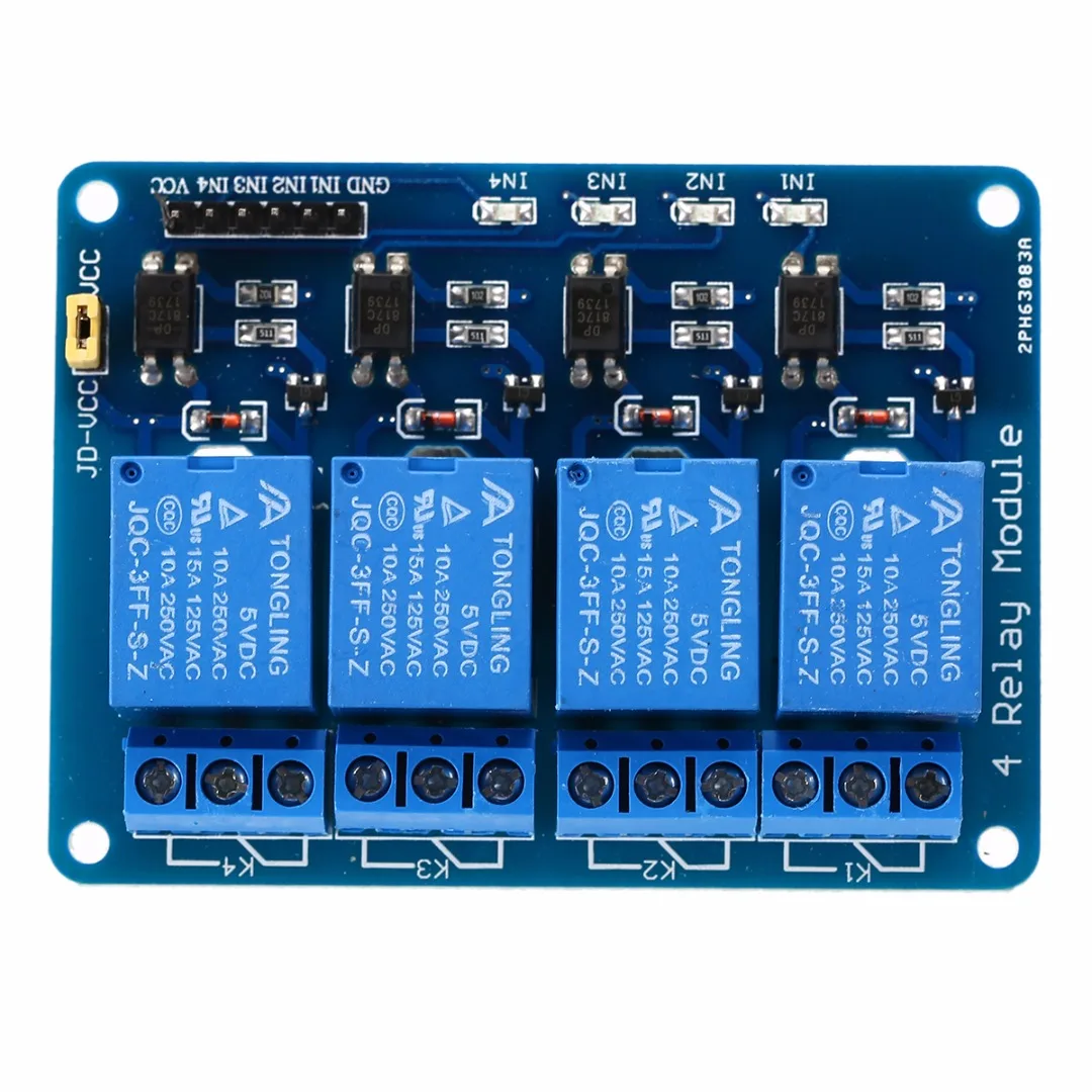 4 Channel Relay Module With Optocoupler Relay Output PIC AVR DSP ARM Arduino Electronic 5V 4 Ways Relay Module for MCU control