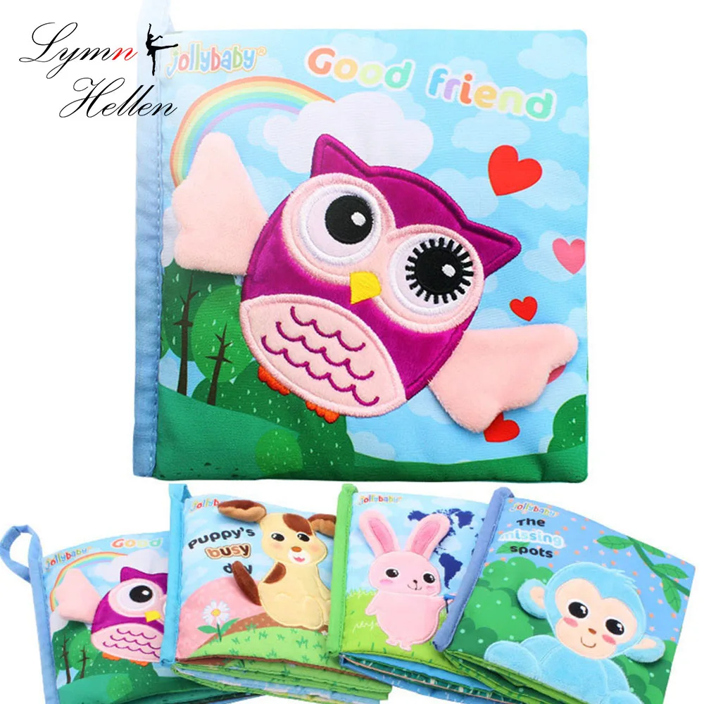 

16cm Soft Baby Infant Touching Intelligence Non-Toxic Cloth Book Stuffed Animal Early development Cartoon Toddler Kids Toy