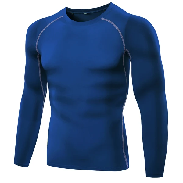 Mens Fitness Tights Elastic Wicking Long-sleeved T-shirt Basketball Running Training Tops