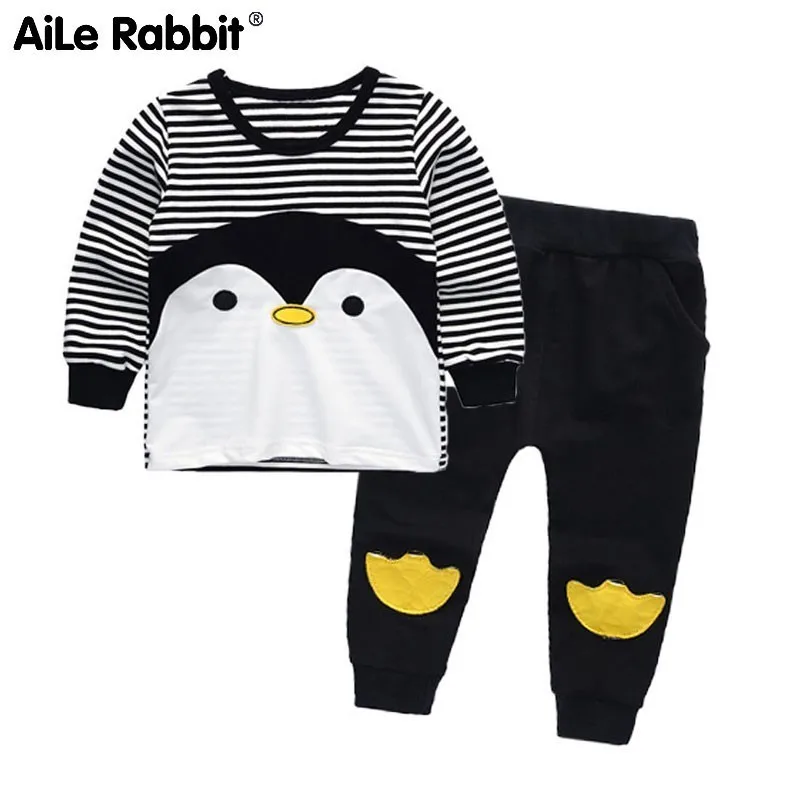 AiLe Rabbit/осенняя одежда для маленьких мальчиков детская в полоску с принтом