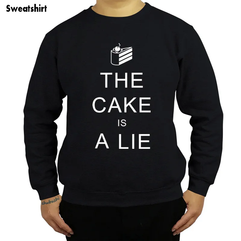 Мужская толстовка с капюшоном The Cake Is A Lie повседневная хлопковая длинными