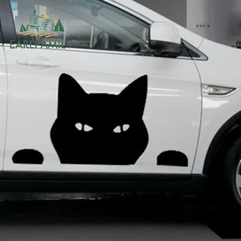 

EARLFAMILY 43cm x 33.8cm 1pcs Peeking Cat Funny Pet Cartoon Naughty Car Sticker Van RV Trailer Vinyl Decal Casual Happy Holiday