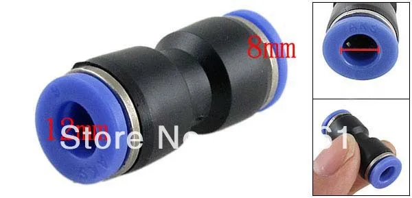 

Free Shipping 100PCS/LOT PG 12mm-8mm Union Straight Reducer Quick Fittings Reducing