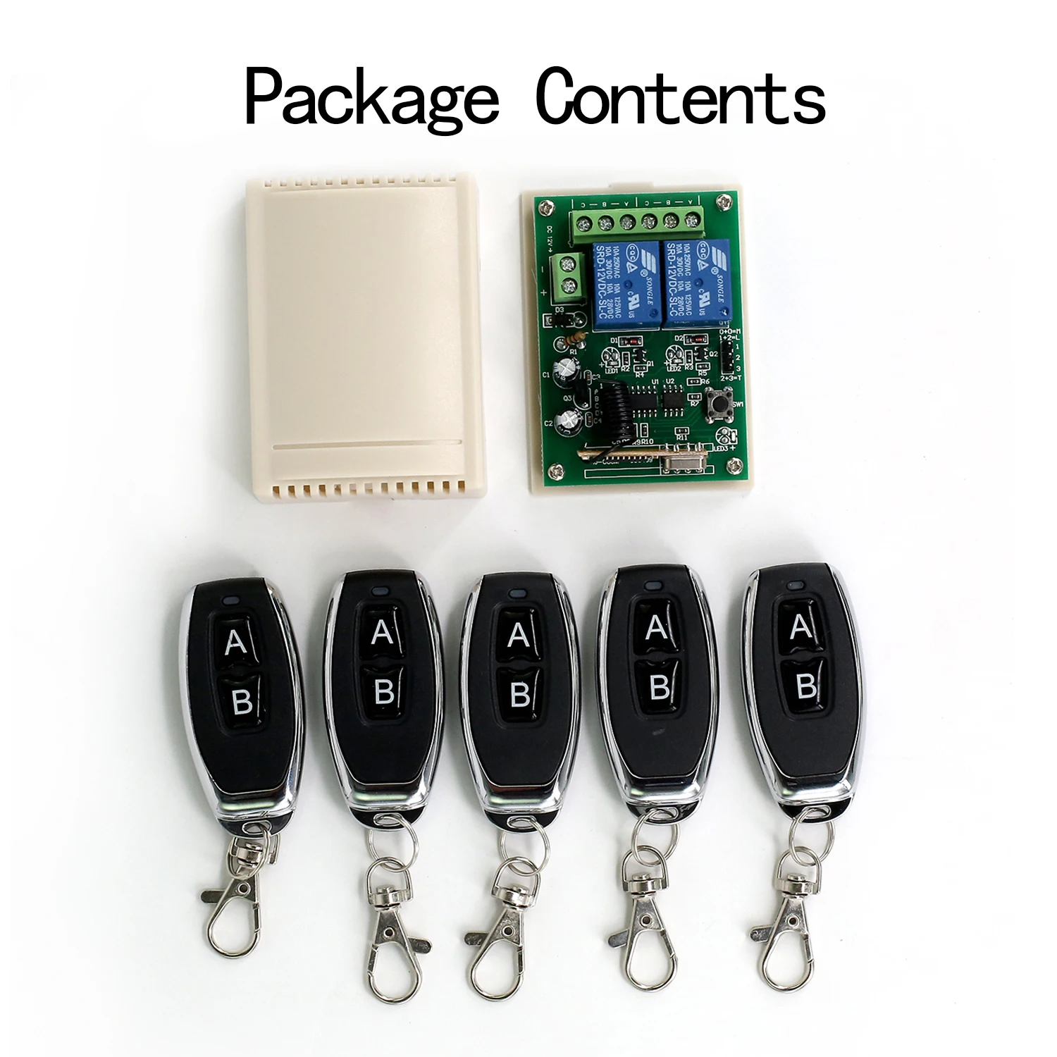 

2CH 433MHz Relay Wireless Remote Control Switch 5pcs Transmitter+Receiver Set