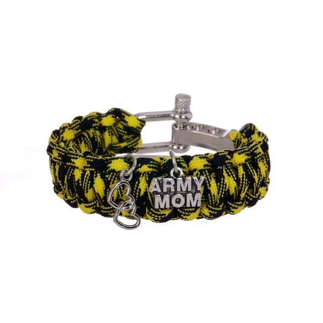 Buy Army Mom Heart Charm Paracord Bracelet New