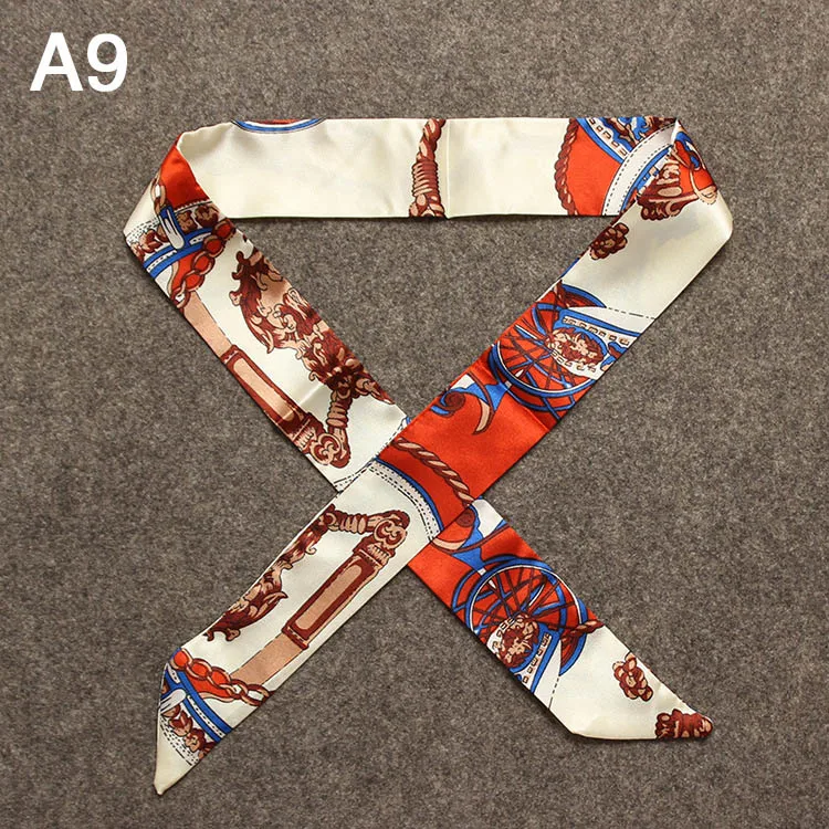 40 цветов, женская модная сумка, шарф, узкая маленькая лента, на голову, с ручкой, шарф, роскошное украшение, галстук, многофункциональный, 4*100 см - Цвет: A9