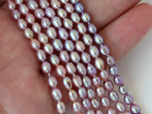 

very good Natural Pearl Necklace purple 7-8mm rice freshwater pearl 200cm long 14KGP gold plated Fine women jewelry
