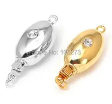 With zirconium oval insert clasp, 22 x9mm, manual accessories materials,high-grade natural pearl crystal necklace,bracelet clasp