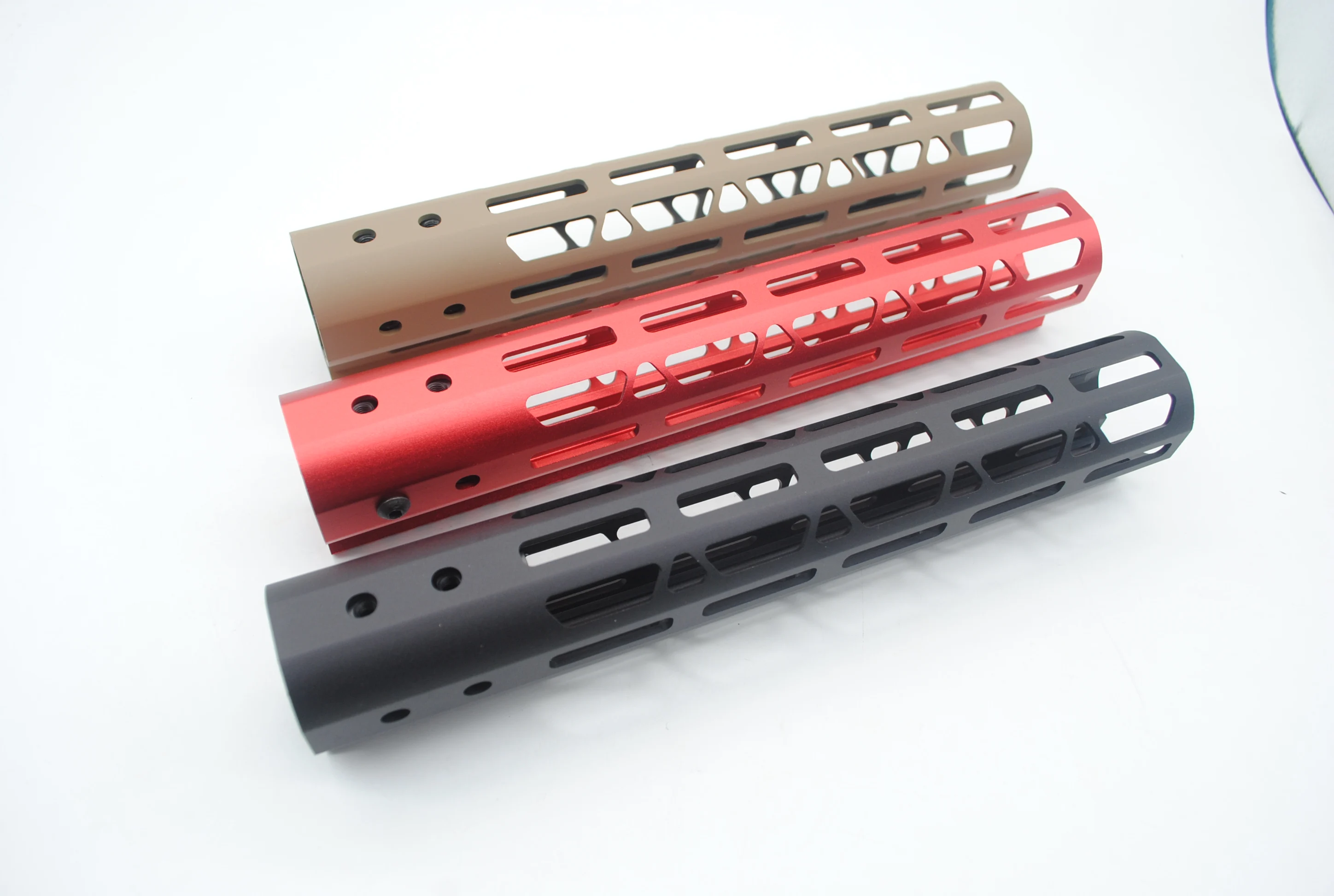 Aplus 10 ''inch Free Float Handguard Rail M lok / Keymod Style Mount System Fit .223/5.56 AR 15_Black/красный/песочный