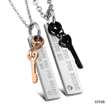 

stainless steel "THANK YOU FOR BEING BESIDE ME "lovers pendant necklace