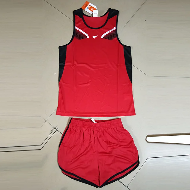 Женская спортивная одежда, тренировочный спортивный костюм для бега, Быстросохнущий жилет для марафона+ шорты, спортивная одежда и спортивный костюм, одежда для бега - Цвет: red